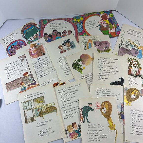 Lot Ephemera Vintage Childrens Book Pages Scrapbooking Junk Journal Raggedy Ann - Picture 2 of 9